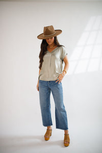 Kristen Relaxed Fit Blouse Vetiver - Allure Boutique WY