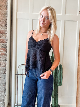Lace Handkerchief Hem Cami Top - Allure Boutique WY