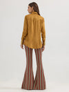 Lainey Brown Suede Western Shirt with Fringe - Allure Boutique WY