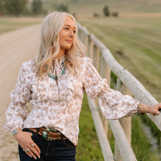 Lainey Folk Floral Blouse - Allure Boutique WY