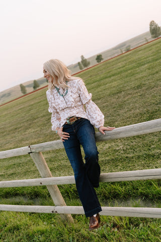 Lainey Folk Floral Blouse - Allure Boutique WY