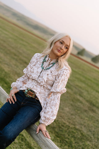 Lainey Folk Floral Blouse - Allure Boutique WY