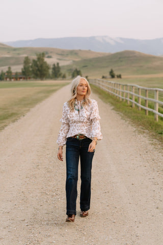 Lainey Folk Floral Blouse - Allure Boutique WY