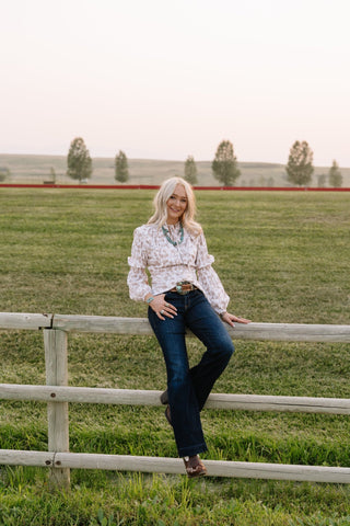Lainey Folk Floral Blouse - Allure Boutique WY