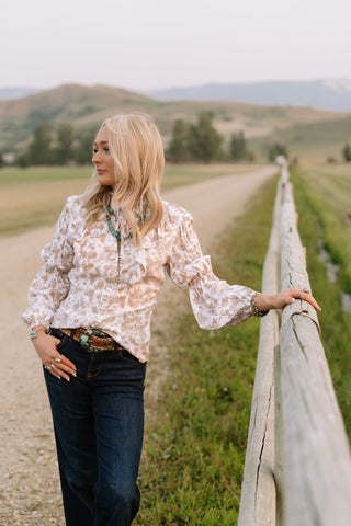 Lainey Folk Floral Blouse - Allure Boutique WY