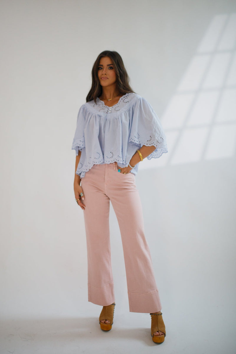 Lania Eyelet Blouse Skyway - Allure Boutique WY