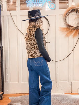 Leopard Tie Front Vest - Allure Boutique WY