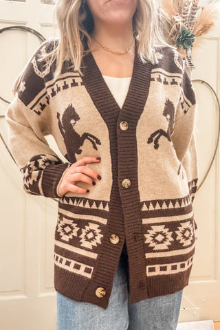 Let 'er Buck Cardigan - Allure Boutique WY