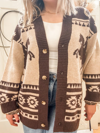 Let 'er Buck Cardigan - Allure Boutique WY
