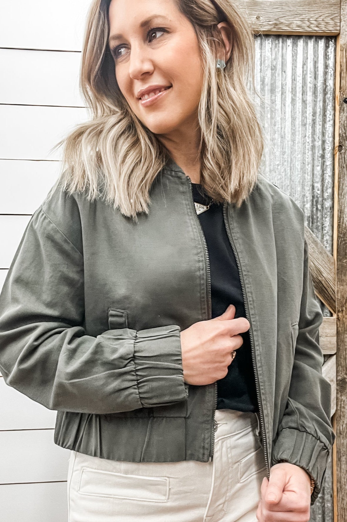 Linen Bomber Jacket - Allure Boutique WY