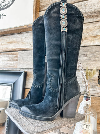 Lisabeth Black Oiled Suede Boot - Allure Boutique WY