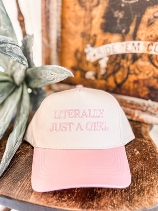 Literally Just A Girl Baseball Cap - Pink - Allure Boutique WY