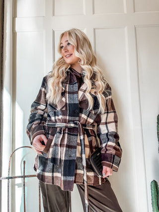 Locket Plaid Coat - Allure Boutique WY