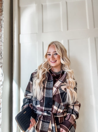 Locket Plaid Coat - Allure Boutique WY