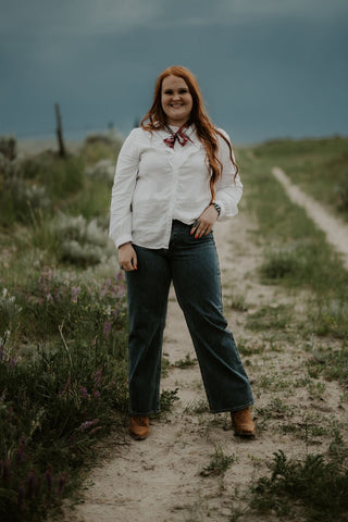 Lonestar Button Down White - Allure Boutique WY