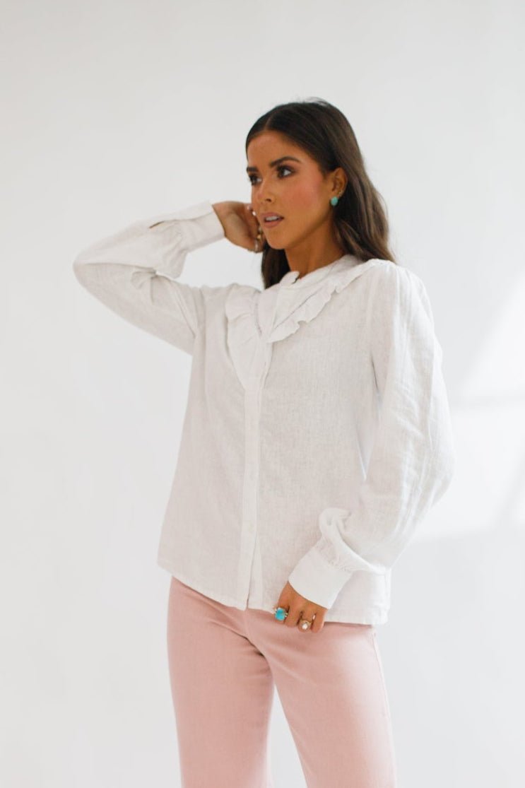 Lonestar Button Down White - Allure Boutique WY