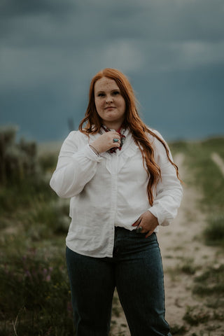 Lonestar Button Down White - Allure Boutique WY