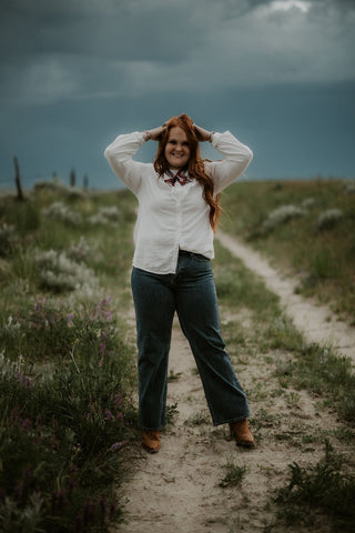 Lonestar Button Down White - Allure Boutique WY