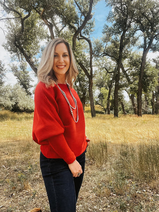 Long Sleeve Boat Neck Dolman Sweater - Allure Boutique WY