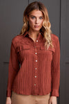 Long Sleeve Button Front Shirt - Allure Boutique WY