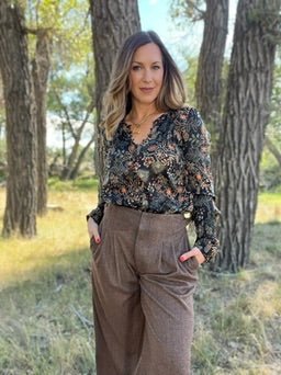 Long Sleeve Woven Blouse + Pintucks - Allure Boutique WY