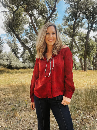 Long Sleeve Woven with Hidden Placket - Allure Boutique WY