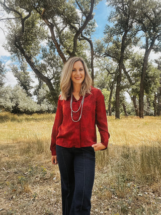 Long Sleeve Woven with Hidden Placket - Allure Boutique WY