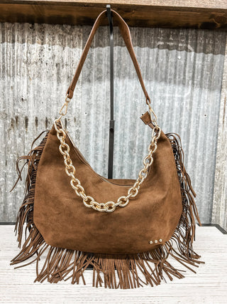 Loretta Suede Fringe Slouchy Bag - Allure Boutique WY