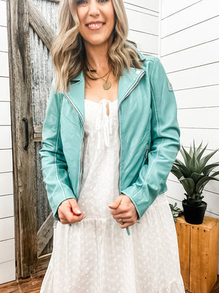 Louzia Straight Zip Moto Jacket - Allure Boutique WY