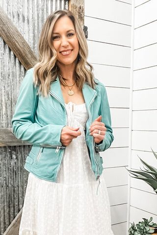 Louzia Straight Zip Moto Jacket - Allure Boutique WY