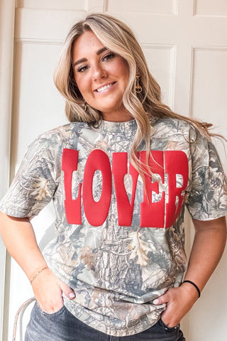 Lover Puff Camo Boxy Tee - Allure Boutique WY