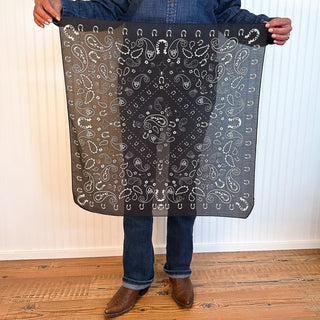Luck Be A Paisley Black Bandana - 26" x 26" - Allure Boutique WY