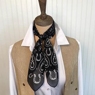 Luck Be A Paisley Black Bandana - 26" x 26" - Allure Boutique WY