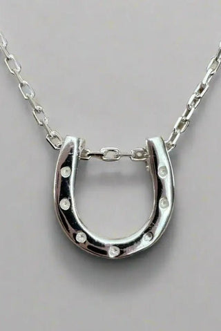 Lucky Horseshoe Silver Necklace - Allure Boutique WY