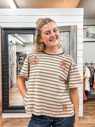 Lucky Star Retro Stripe Western Tee - Allure Boutique WY