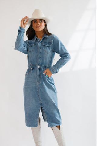 Lulu Denim Shirtdress - Allure Boutique WY