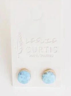 Luna Raw Turqouise Stud Earrings - Allure Boutique WY