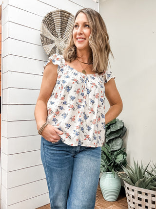 Lynn Top Floral Print - Allure Boutique WY