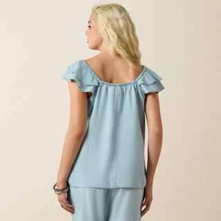 Lynn Top Indigo Wash - Allure Boutique WY