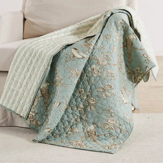 Lyon Teal Quilted Throw Blanket - Allure Boutique WY