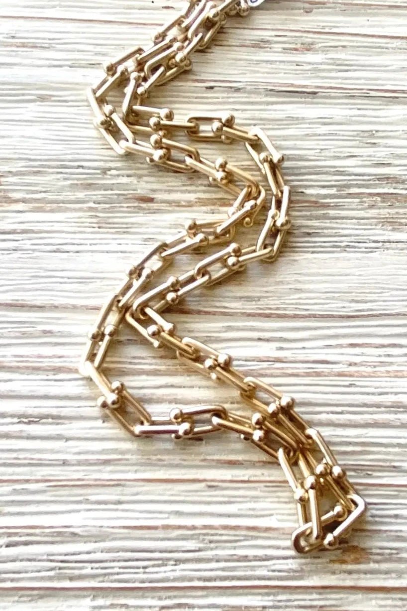 Matte Gold U Chain Layering Necklace - Allure Boutique WY