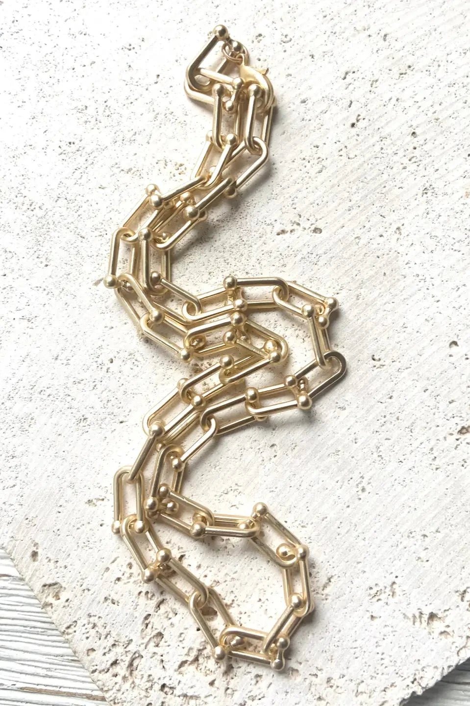 Matte Gold U Chain Paperclip Necklace - Allure Boutique WY