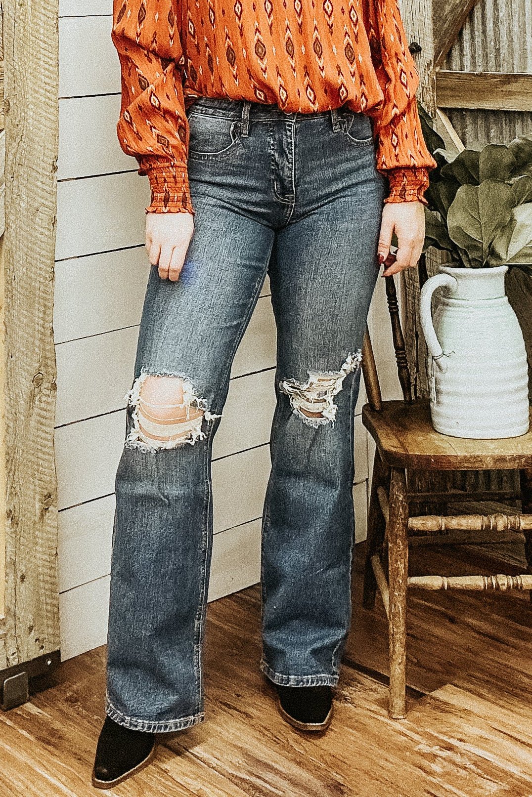 Medium Vintage Distressed Relaxed Flare - Allure Boutique WY