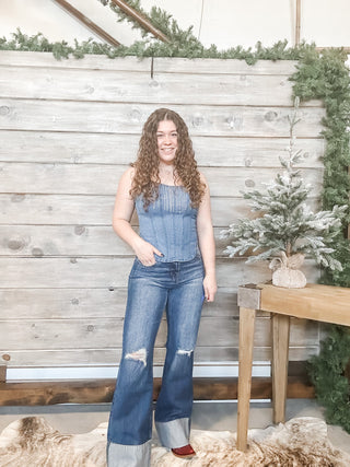 Medium Wash Denim Corset - Allure Boutique WY