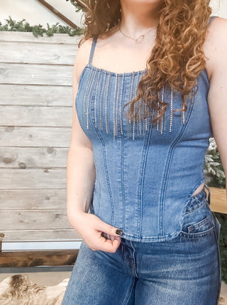 Medium Wash Denim Corset - Allure Boutique WY