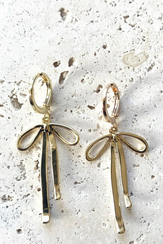 Melted Droopy Bow Earrings - Gold - Allure Boutique WY