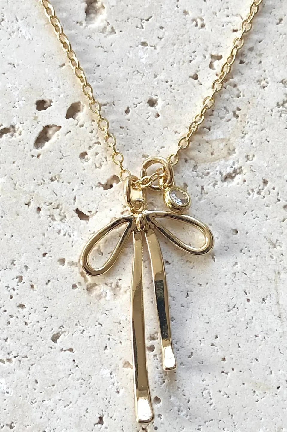 Melted Droopy Ribbon Bow Charm Necklace - Allure Boutique WY