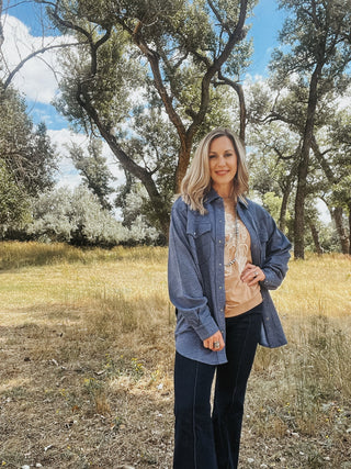 Mercantile Indigo Shirt Jacket - Allure Boutique WY