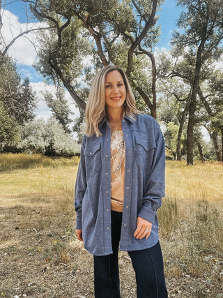 Mercantile Indigo Shirt Jacket - Allure Boutique WY
