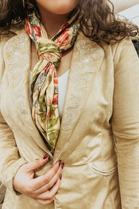 Microsuede Blazer with Tooled Floral Embroidery - Allure Boutique WY